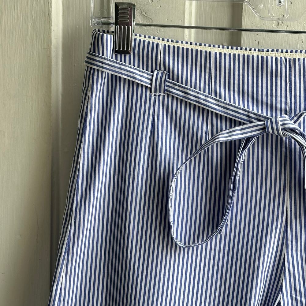 J Crew Wide Leg Cuffed Crop Pants Shirting Stripe NWT - Picture 4 of 9